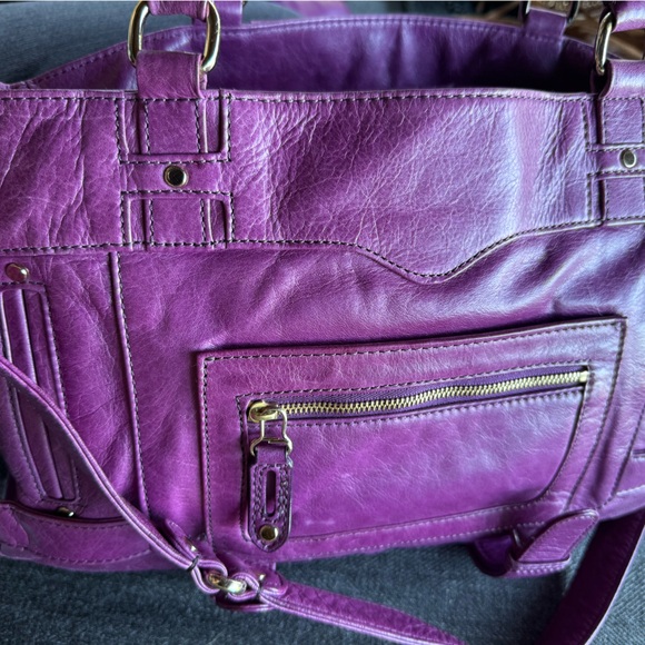Gorgeous purple leather purse with matching wallet - Picture 4 of 12